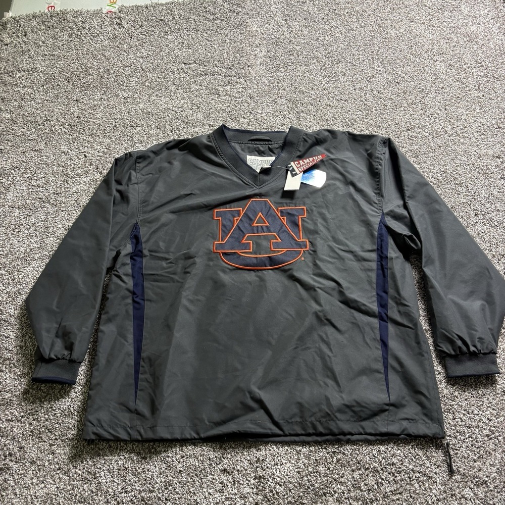 NEW University Of Auburn Tigers Pull Over Windbreaker Campus Specialties XXL 2XL